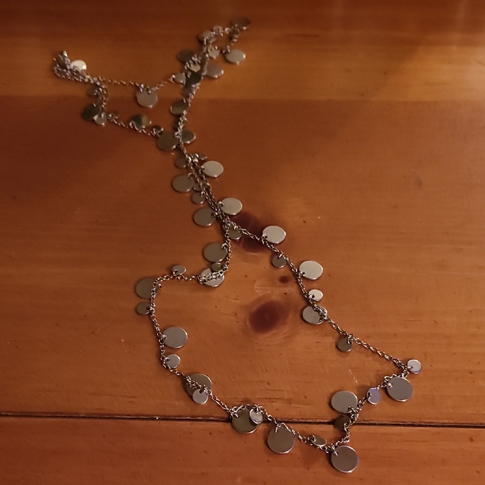 Lia Sophia 36" Silver Disc Necklace